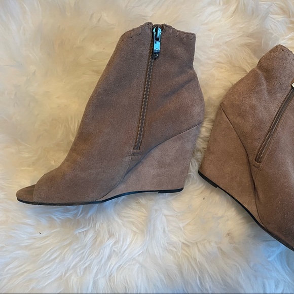 Used, super comfy suede wedge booties. Size 8.5. Vince Camuto Tecca. - Picture 2 of 9